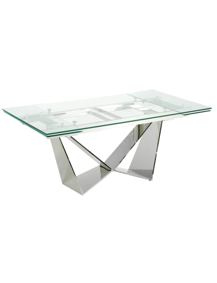 imagem de Mesa de jantar rectangular extensível com tampo em vidro temperado 1027 Angel Cerda7