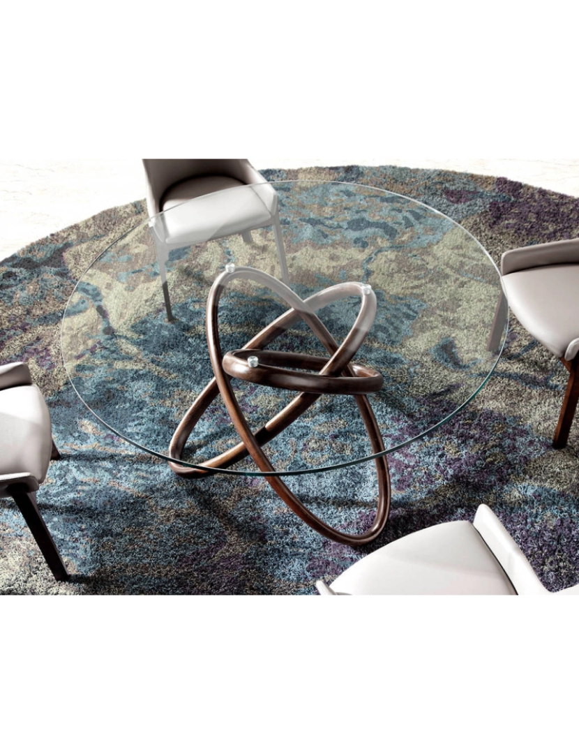 imagem de Mesa de jantar redonda com tampo de vidro temperado 1020 Angel Cerda4