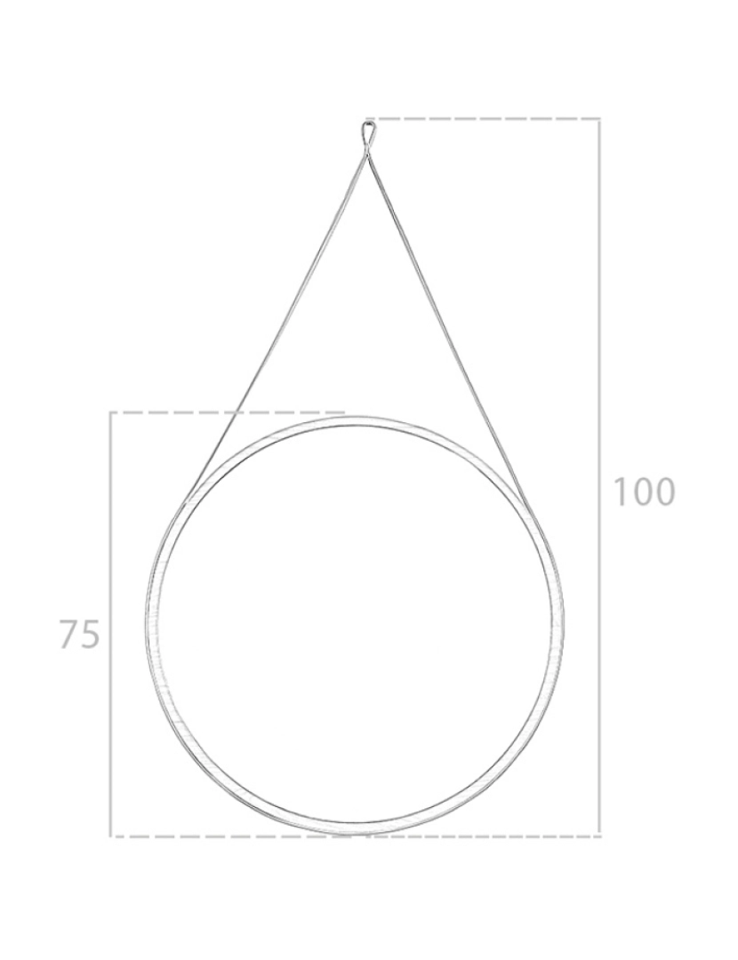 imagem de Espelho pendurado circular com moldura de madeira folheada a nogueira 3038 Angel Cerda5