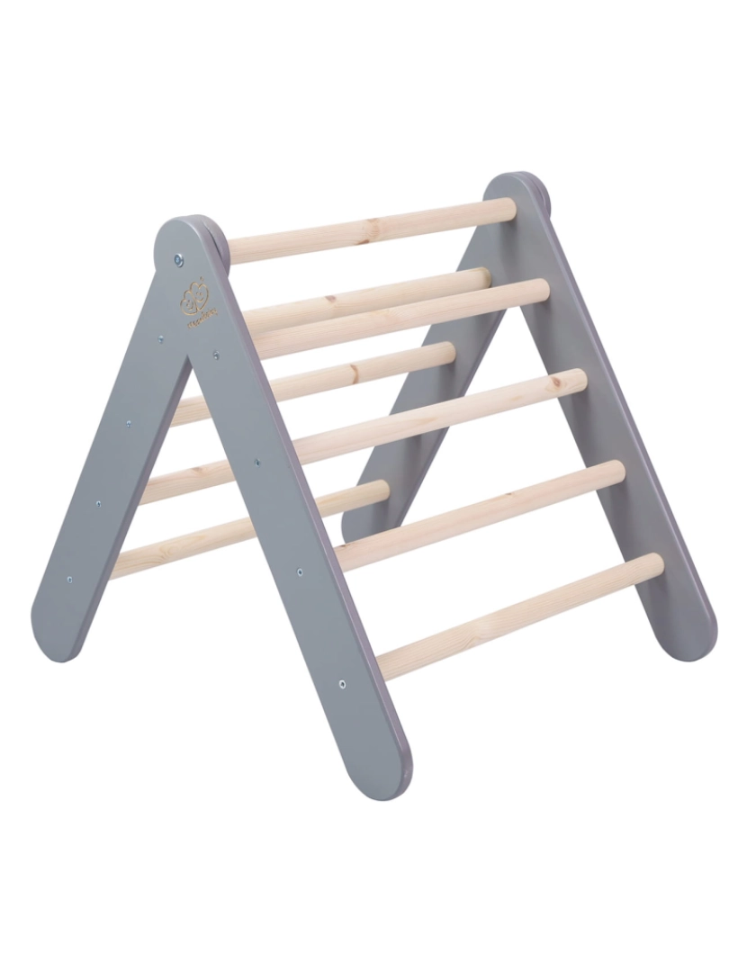 Meowbaby - Escada para crianças 60x61 cm dobrável para o quarto. madeira, cinza