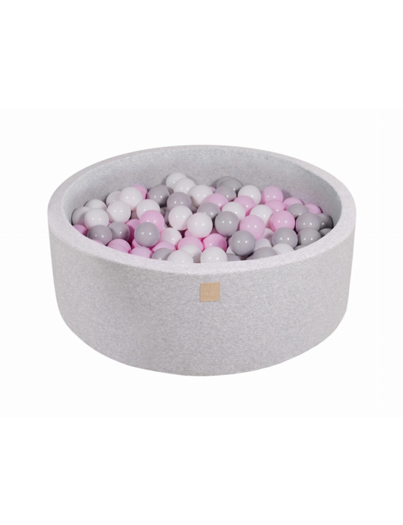 Meowbaby - Piscina de bolas de algodão cinza claro: Branco/Cinza/Rosa Pastel Alt.30cm