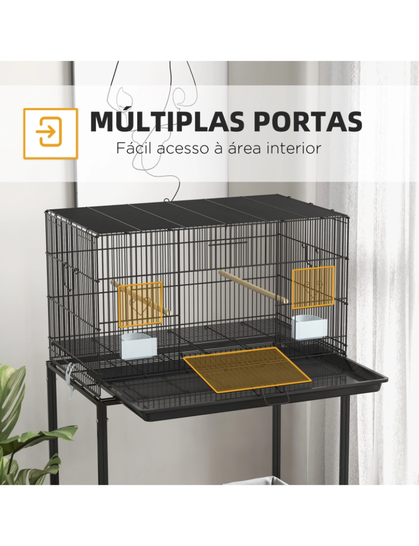 imagem de Gaiola para Pássaros 77x46x119cm cor preto D10-094V01BK5