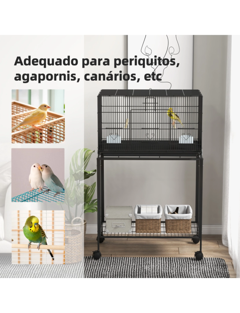 imagem de Gaiola para Pássaros 77x46x119cm cor preto D10-094V01BK6