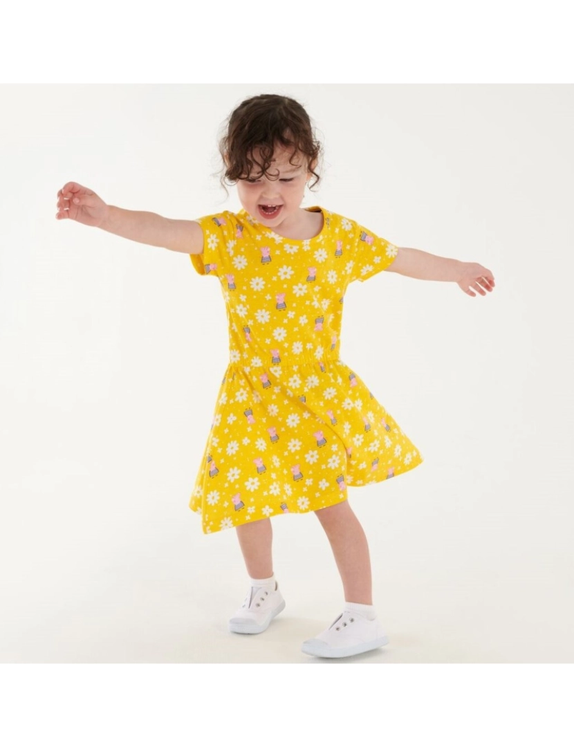 imagem de Regata Meninas do bebê Peppa Porco Flor vestido casual5