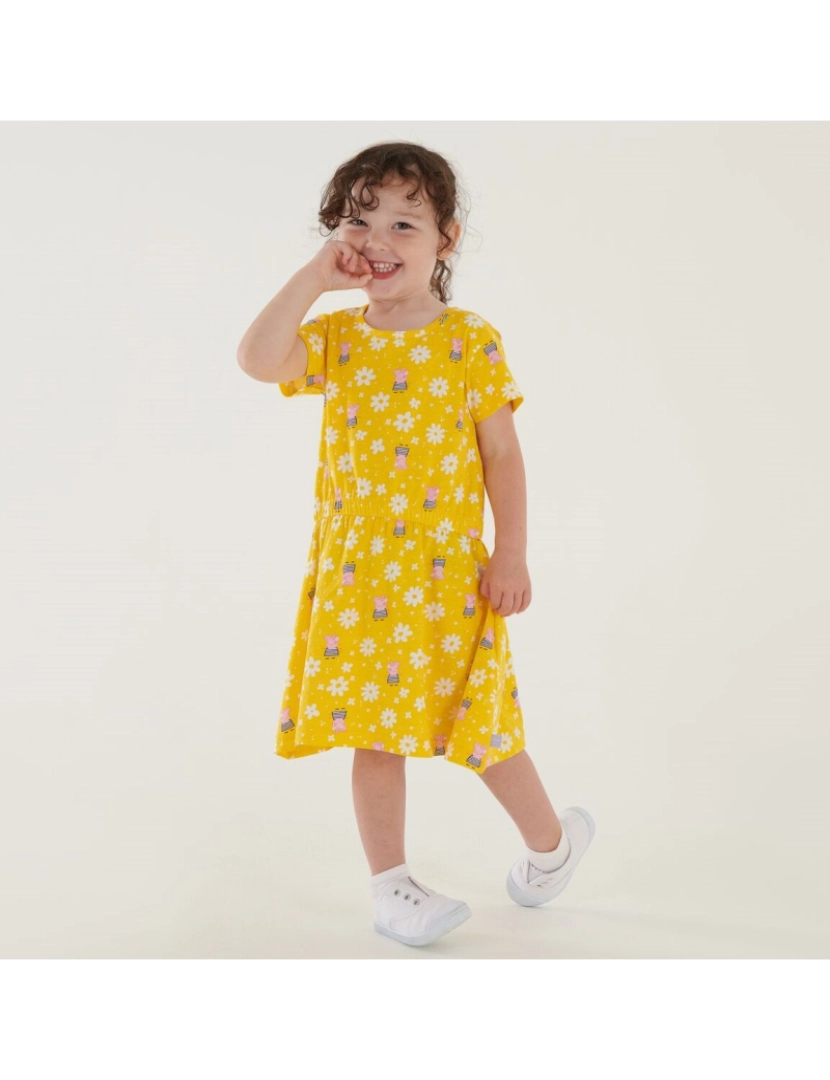 imagem de Regata Meninas do bebê Peppa Porco Flor vestido casual6