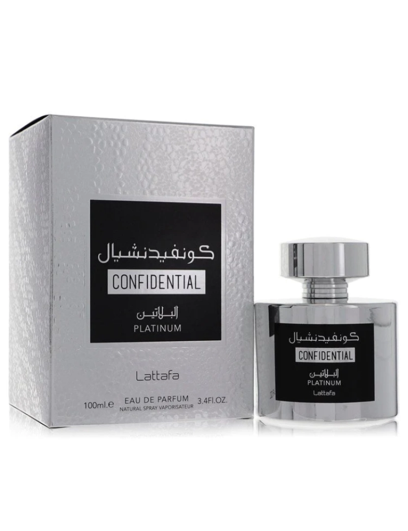 Lattafa - Perfume masculino Edp Lattafa Confidential Platinum