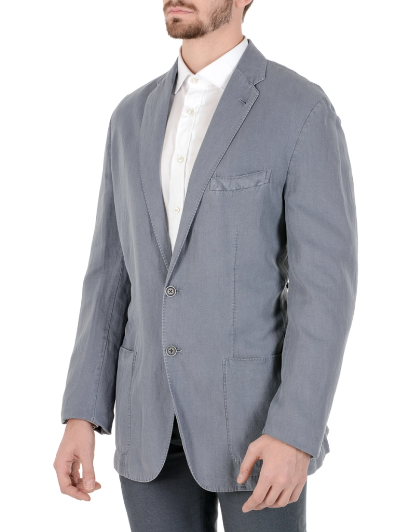 imagem de Corneliani Mens Jacket mangas compridas luz azul2