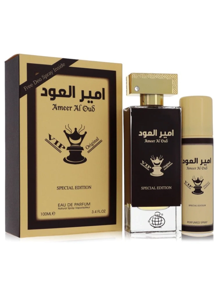 Fragrance World - Ameer Al Oud Vip Original Special Edition Por Fragrance World 3.4 Oz Eau De Parfum Spray + 1.7 Oz Deodorant Spray 3.4 Oz (Men)