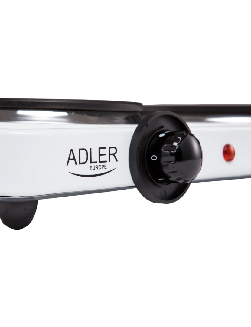 imagem de Fogão Eléctrico Duplo, 2 Queimadores 18,5 cm e 15,5 cm, Regulador de Temperatura Adler AD6504, Branco4