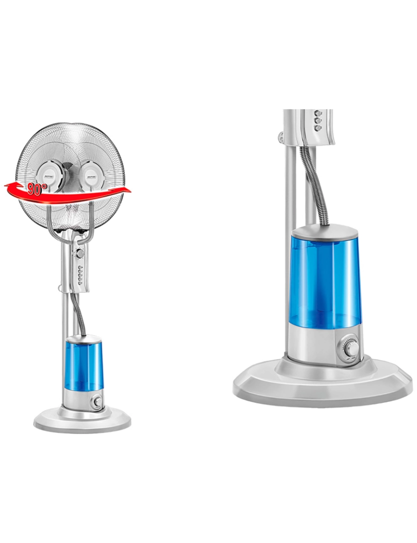imagem de Ventilador de Pé com Névoa de Água, Oscilante, 3 Velocidades, Temporizador MPM MWP-20, Cinza4