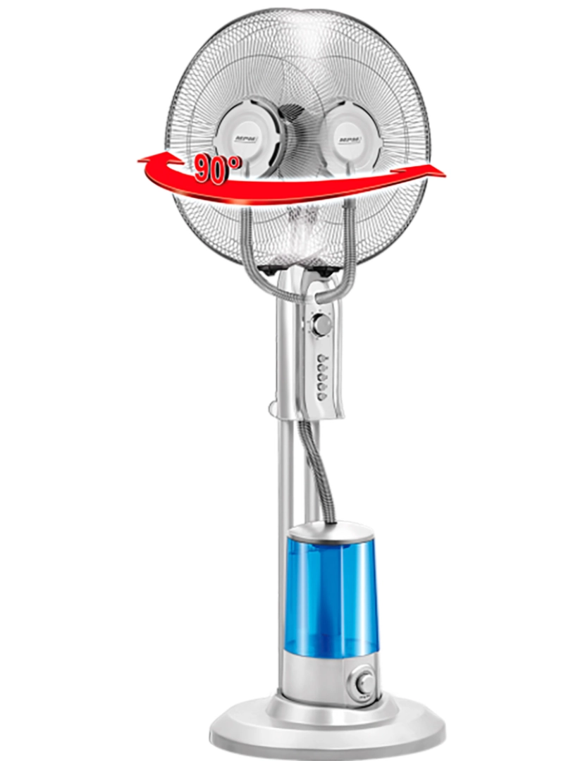 imagem de Ventilador de Pé com Névoa de Água, Oscilante, 3 Velocidades, Temporizador MPM MWP-20, Cinza5