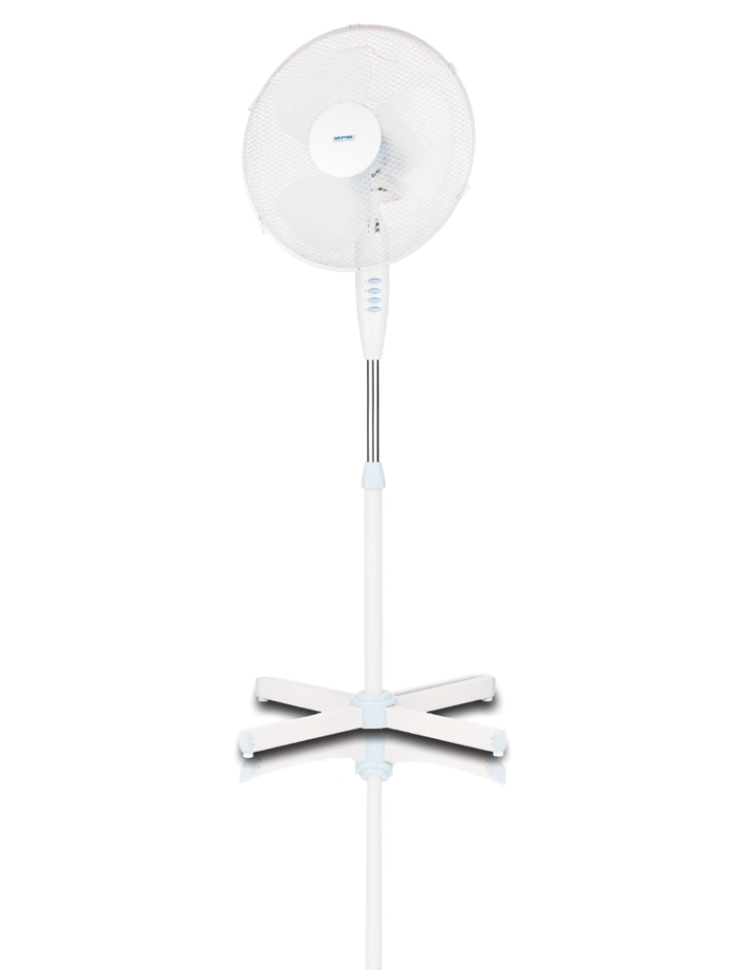 Mpm - Ventilador de Pé Oscilante,  3 Velocidades, Altura regulável, Diâmetro Externo 42 cm MPM MWP-17, Branco