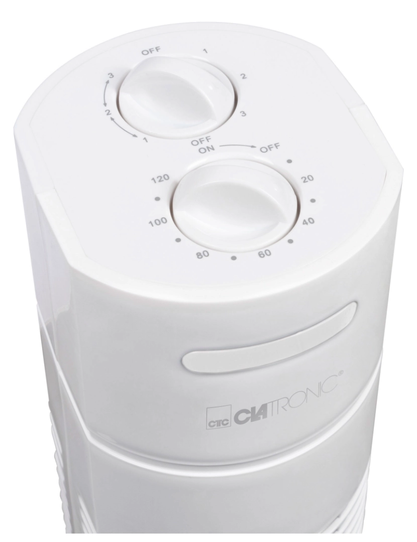 imagem de Ventilador Torre, Silencioso, Temporizador, Oscilante, 3 Velocidades, 78cm Clatronic TVL 3770W, Branco4