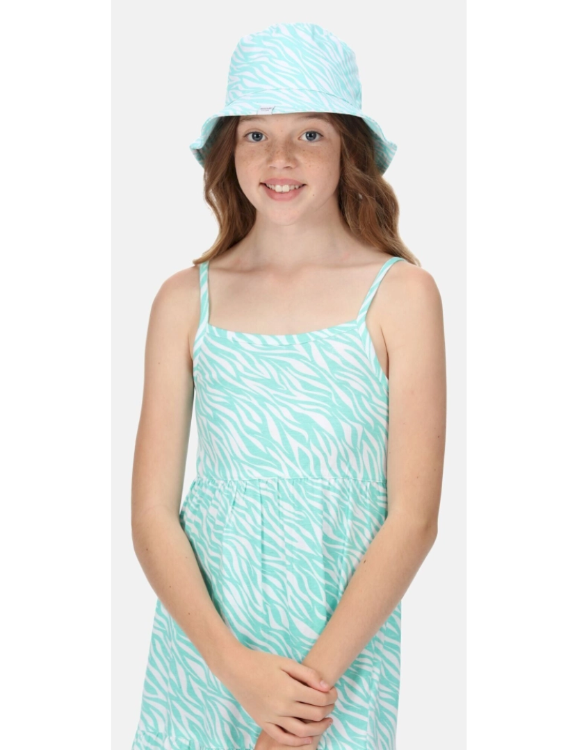 imagem de Regatta Childrens/Kids Crow Zebra Print Canvas Bucket Hat - 11-13 Años4