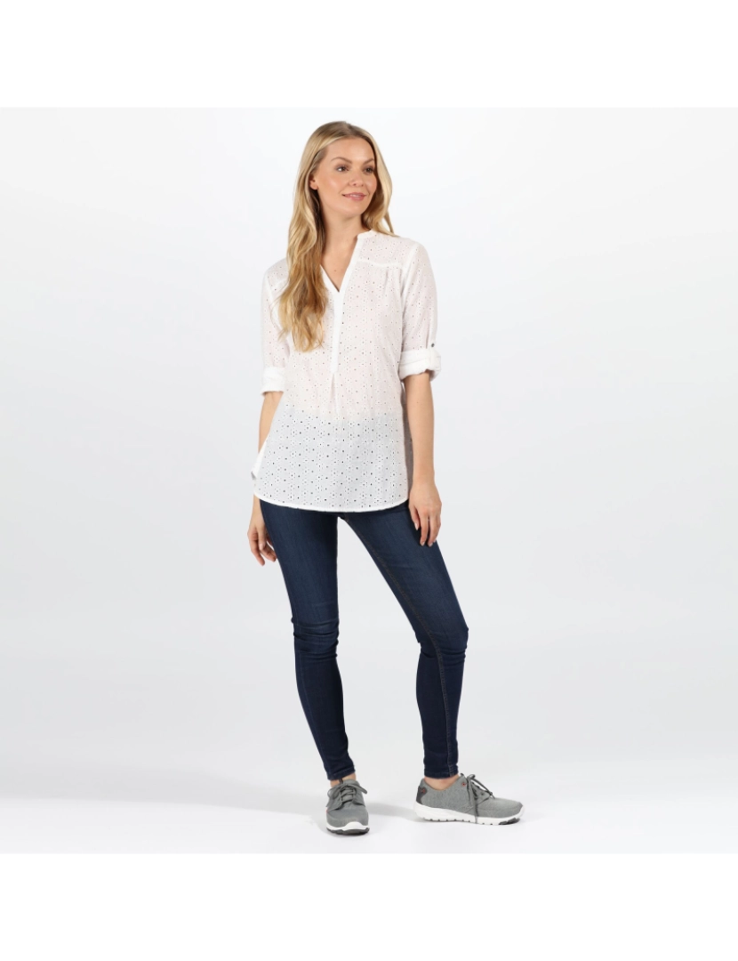 imagem de Regatta Womens/Ladies Maelie longo comprimento meio botão Camisa3