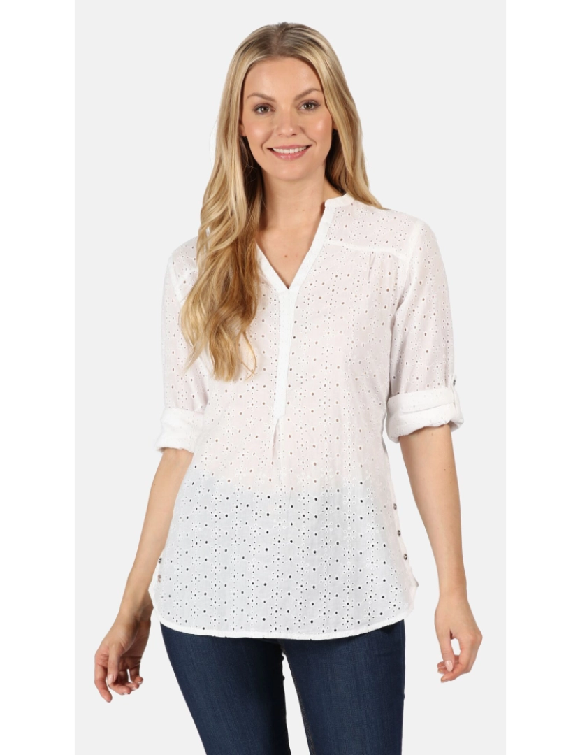 imagem de Regatta Womens/Ladies Maelie longo comprimento meio botão Camisa5