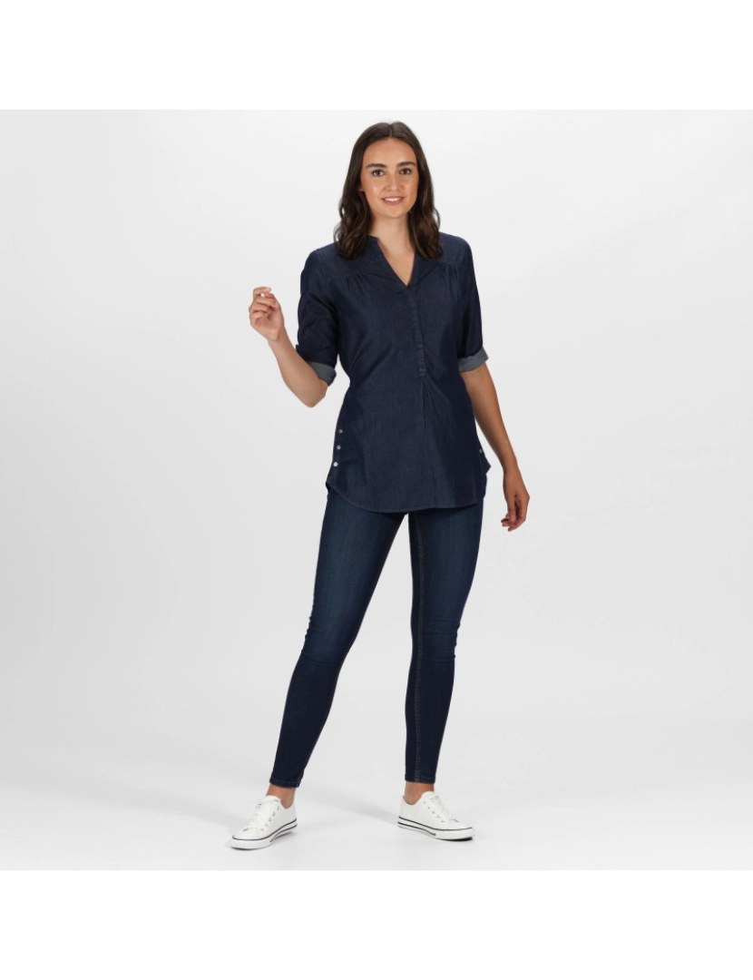 imagem de Regatta Womens/Ladies Maelie longo comprimento meio botão Camisa3