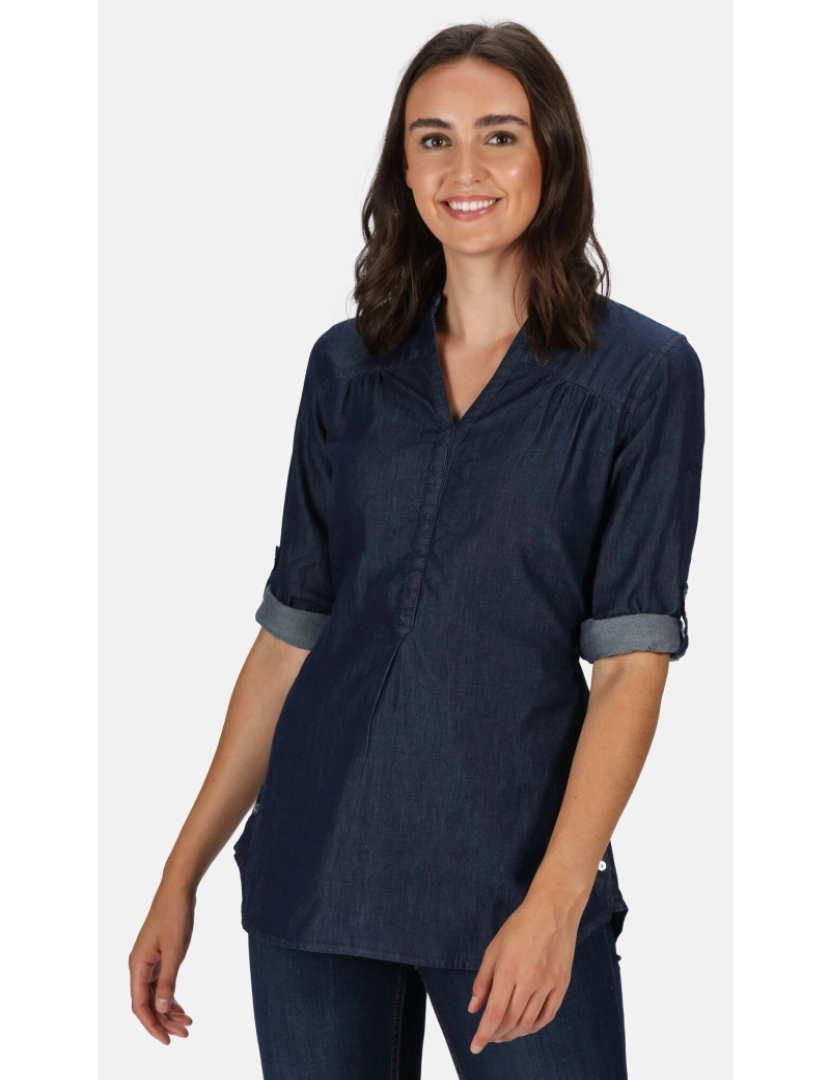 imagem de Regatta Womens/Ladies Maelie longo comprimento meio botão Camisa5