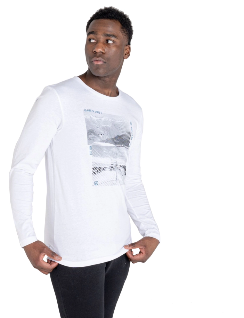 imagem de Dare 2B Mens O botão Jenson Editar Melhorar a impressão gráfica Long-Sleeved T-Shirt1