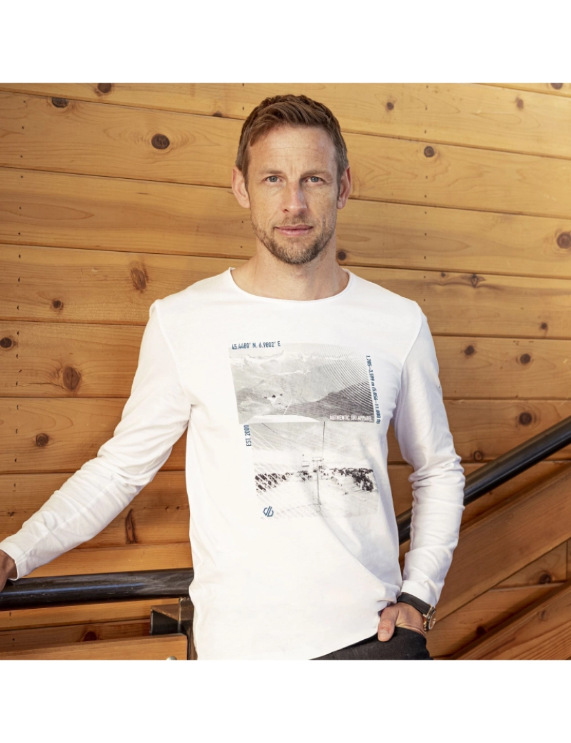 imagem de Dare 2B Mens O botão Jenson Editar Melhorar a impressão gráfica Long-Sleeved T-Shirt4