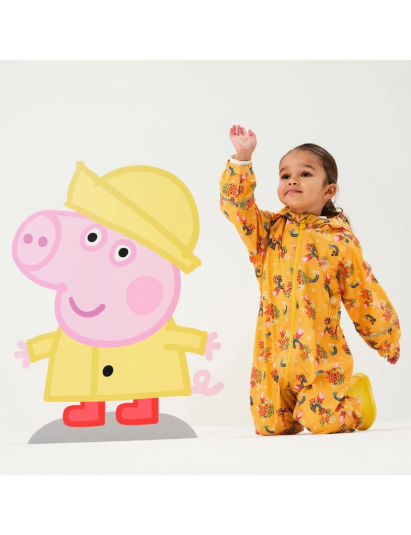 imagem de Regatta Crianças/Kids Pobble Peppa Pig Floral impermeável Puddle Suit4