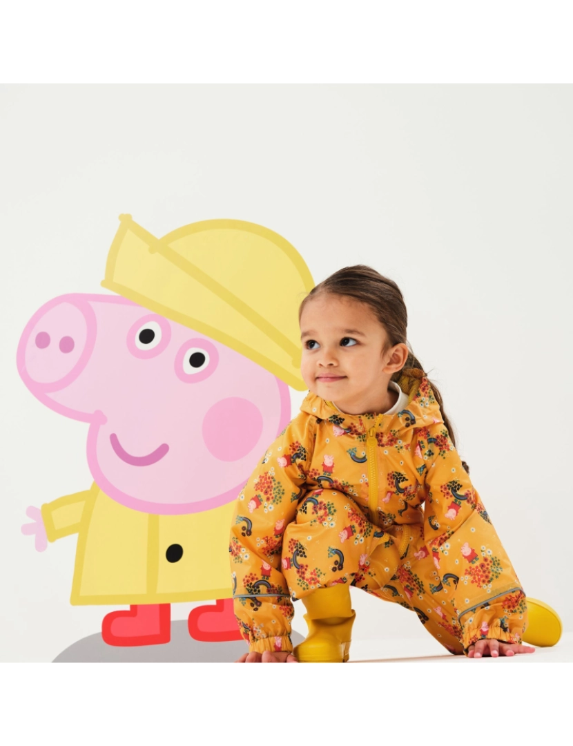 imagem de Regatta Crianças/Kids Pobble Peppa Pig Floral impermeável Puddle Suit5