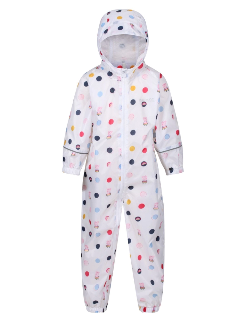 imagem de Regatta Crianças/Kids Pobble Peppa Pig Polka Dot impermeável Puddle Suit1