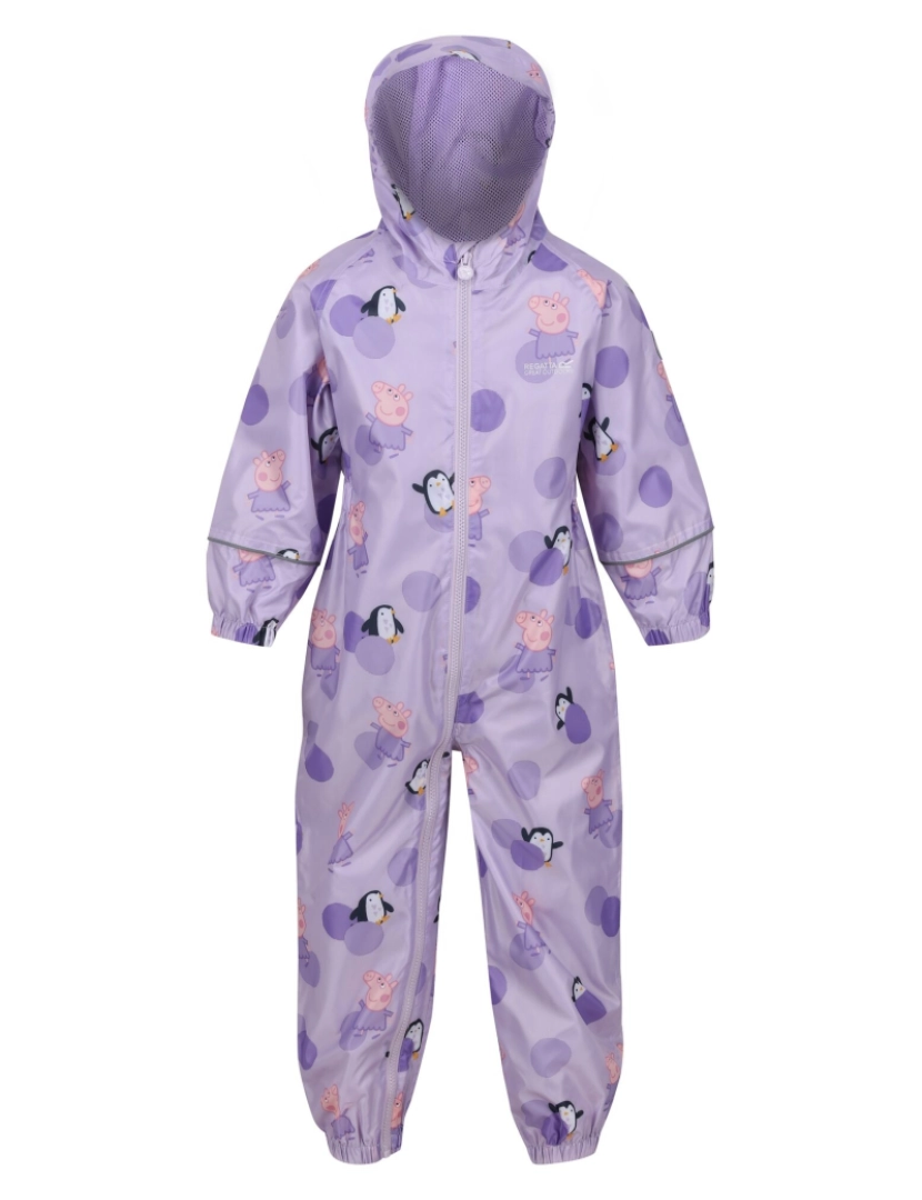 imagem de Regatta Crianças/Kids Pobble Peppa Pig Polka Dot impermeável Puddle Suit1