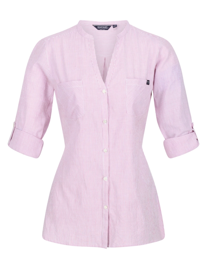 imagem de Regatta Womens/Ladies Malaya Mini Stripe camisa de manga comprida1