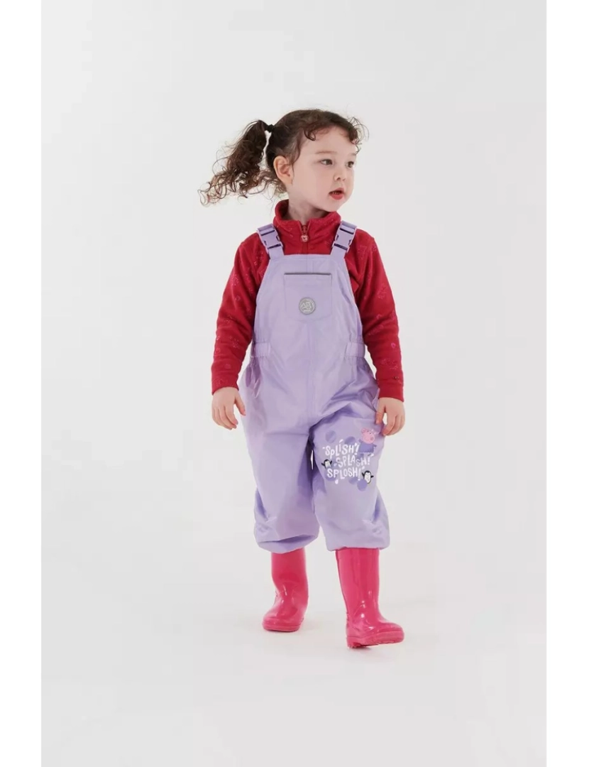 imagem de Regatta Crianças/Kids Splish Splash Splosh Peppa Pig Dungarees forrado impermeável6