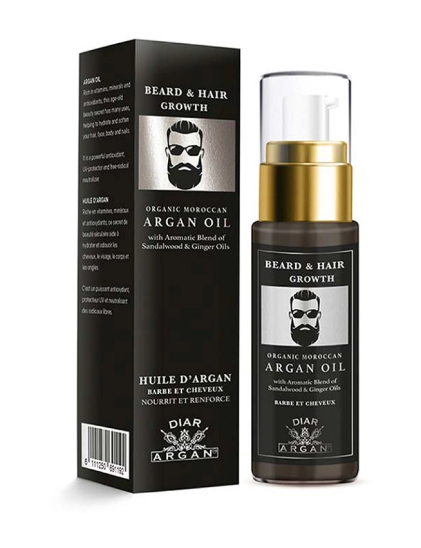 Diar Argan - Beard And Hair Strengthening Serum With Pure Argan Sandalwood And Ginger 30 Ml