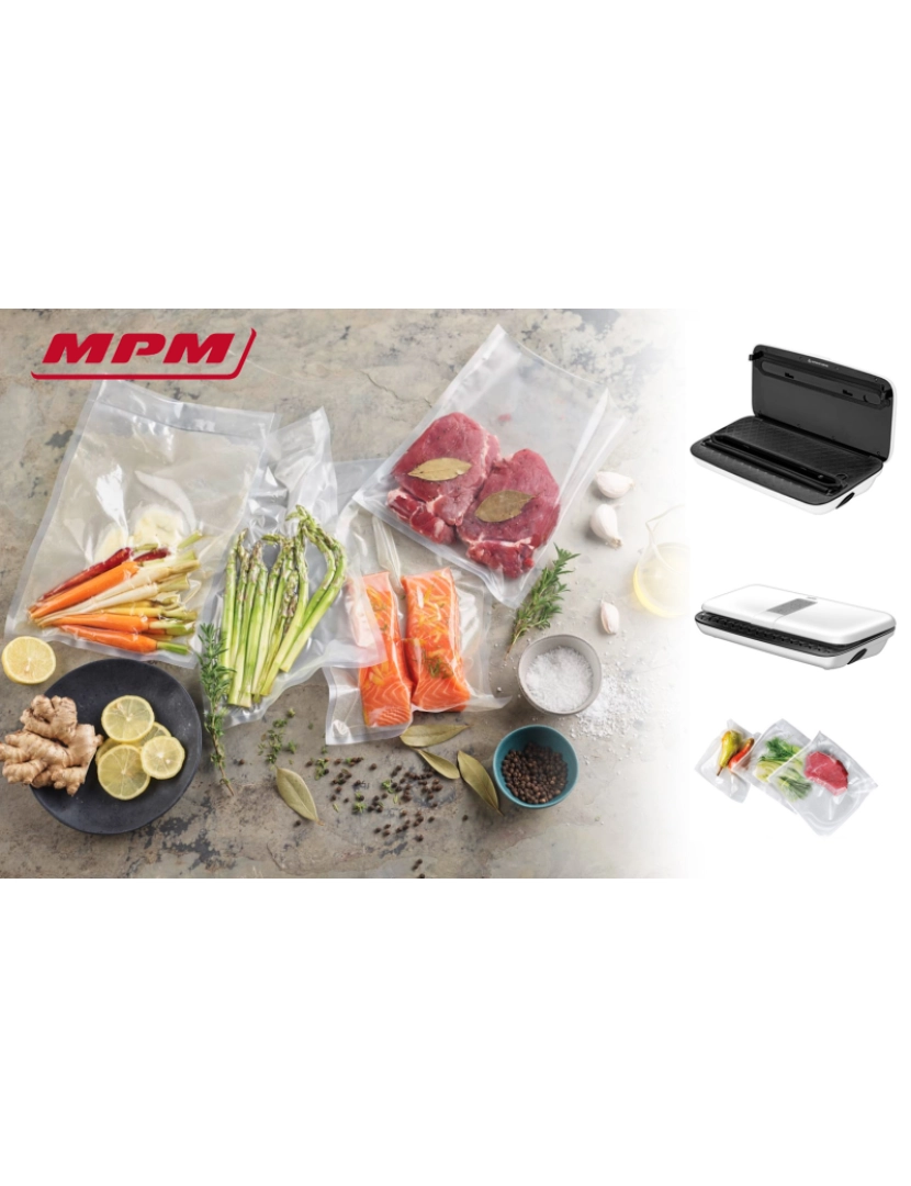 imagem de Máquina de Embalar a Vácuo, Ideal para Cozinhar Sous-Vide, 10 sacos sem BPA MPM MPZ-01, Preto7