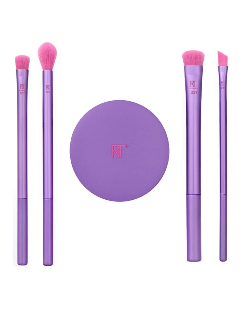 imagem de Conjunto de pincéis de maquiagem Técnicas reais Brow Styling Fuchsia 5 peças1