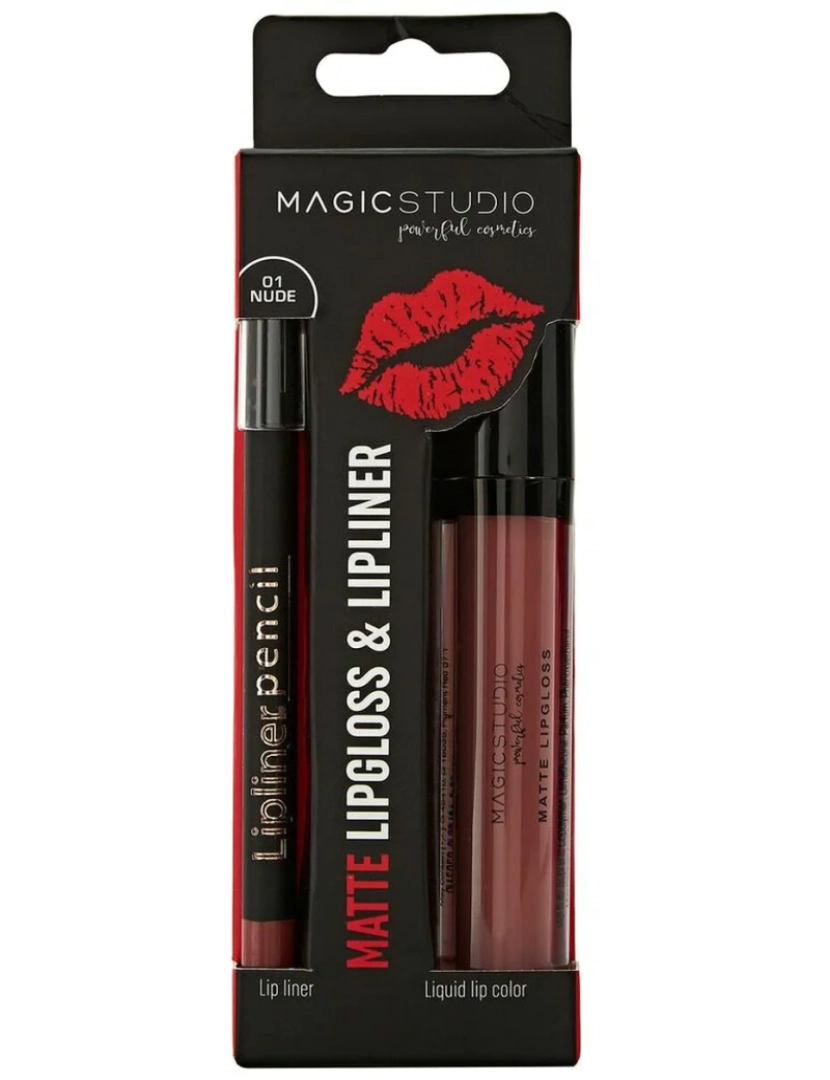 imagem de Conjunto de maquiagem Magic Studio Matte Lipgloss & Lipliner (2 Pcs)1