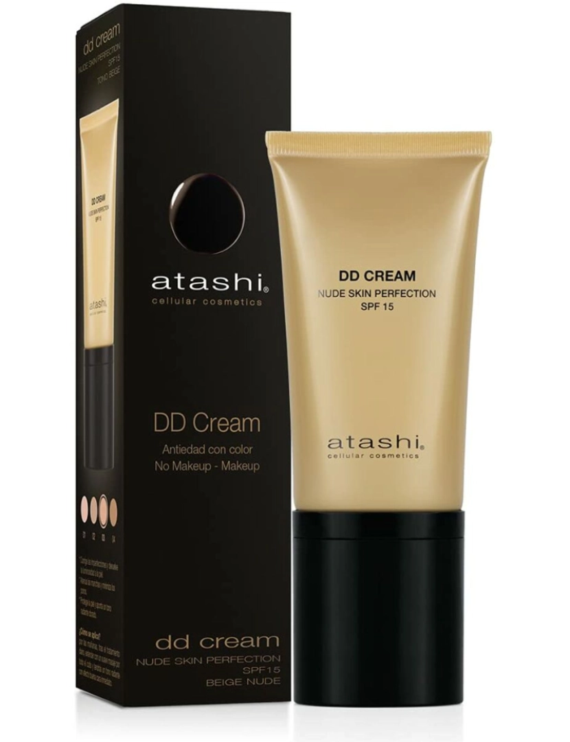 Atashi - Proteção solar com cor Atashi Celullar cosmético Spf 15 Dd Creme bege 50 Ml