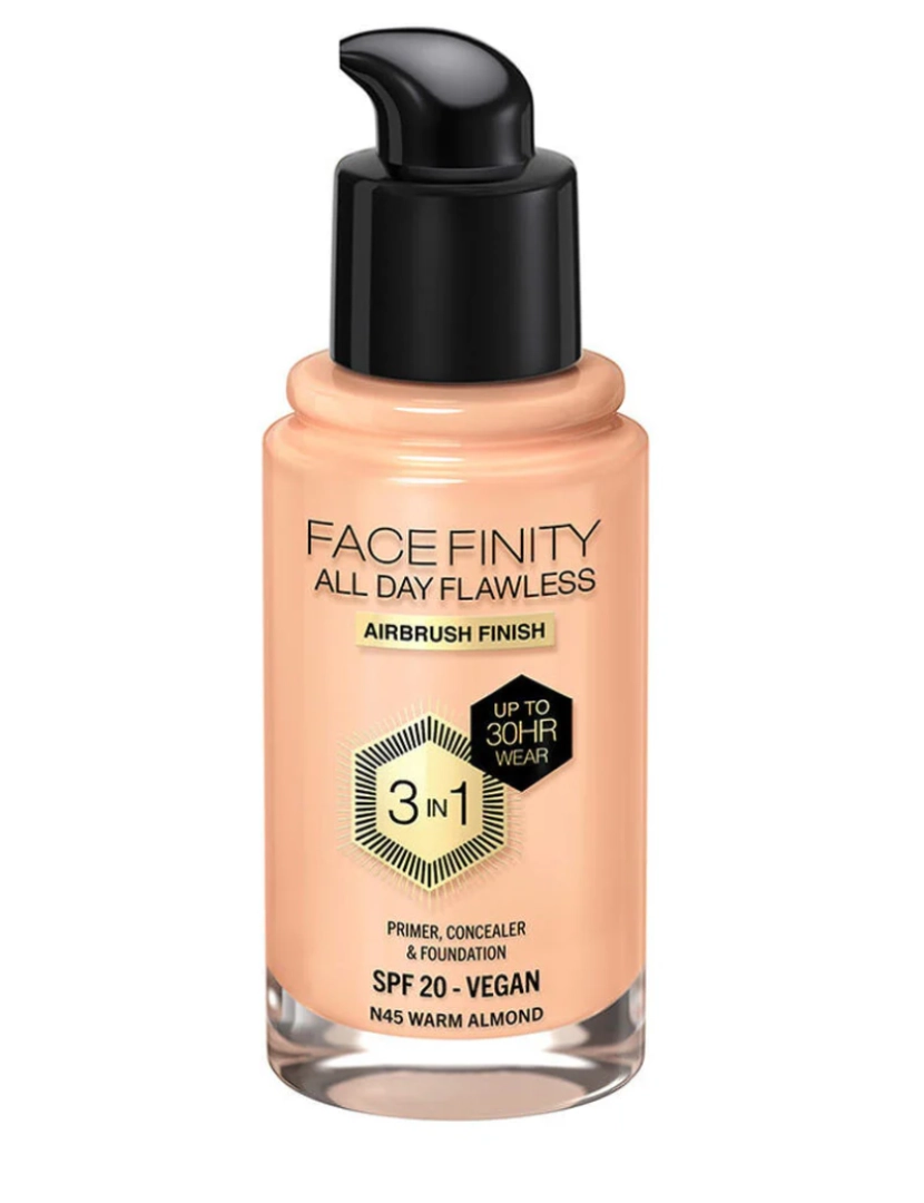 imagem de Crème Make-Up Base Max Factor Face Finity All Day Flawless 3-In-1 Spf 20 Nâo N45 Warm Amêndoa 30 Ml1