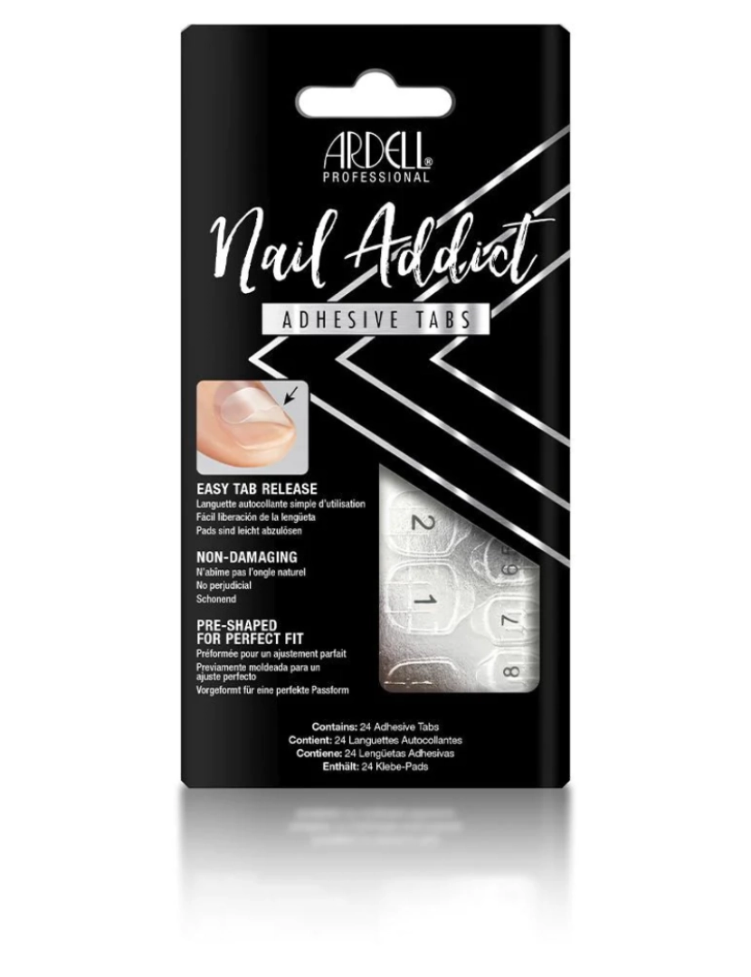 imagem de Conjunto de fita adesiva Ardell Nail Addict False Nails (24 Pcs)1