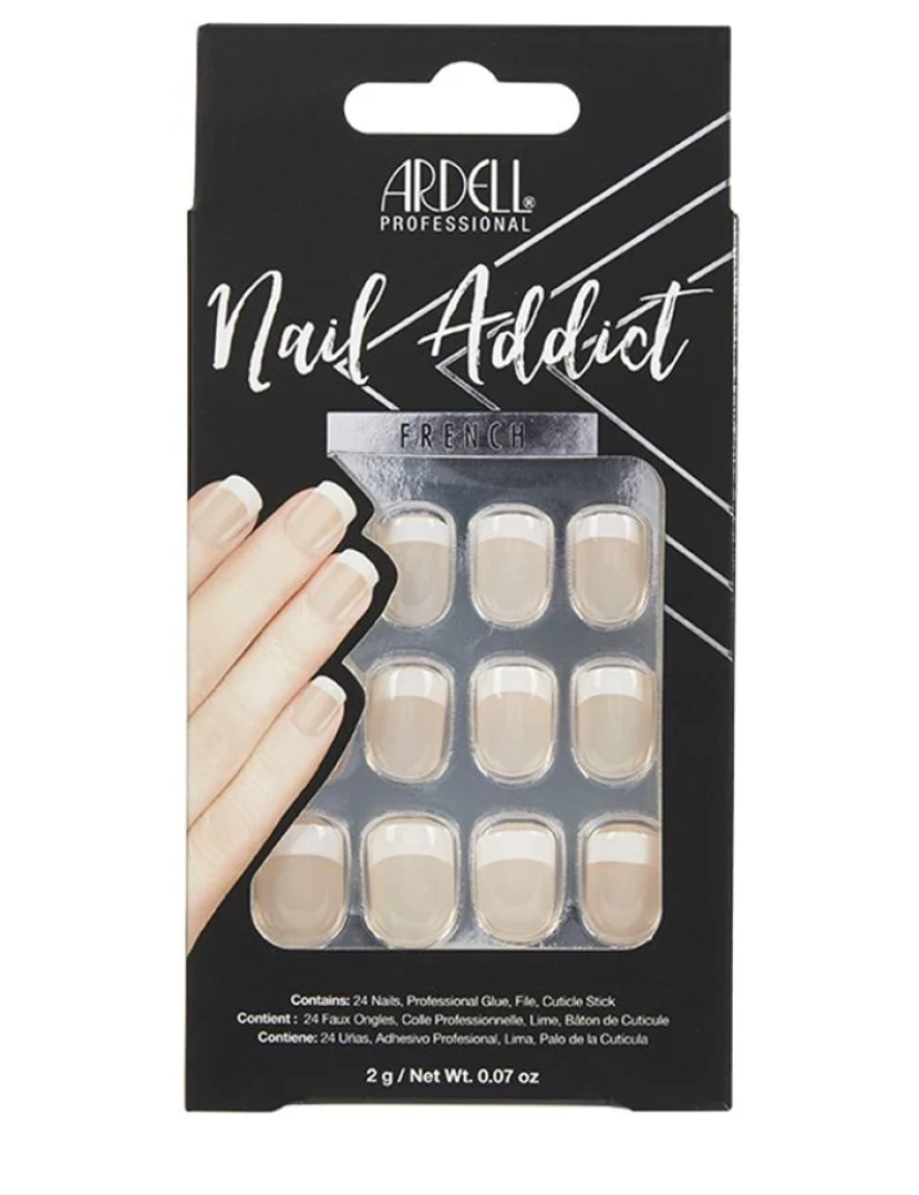 imagem de False Nails Ardell Nail Addict Classic Francês (24 Pcs)1