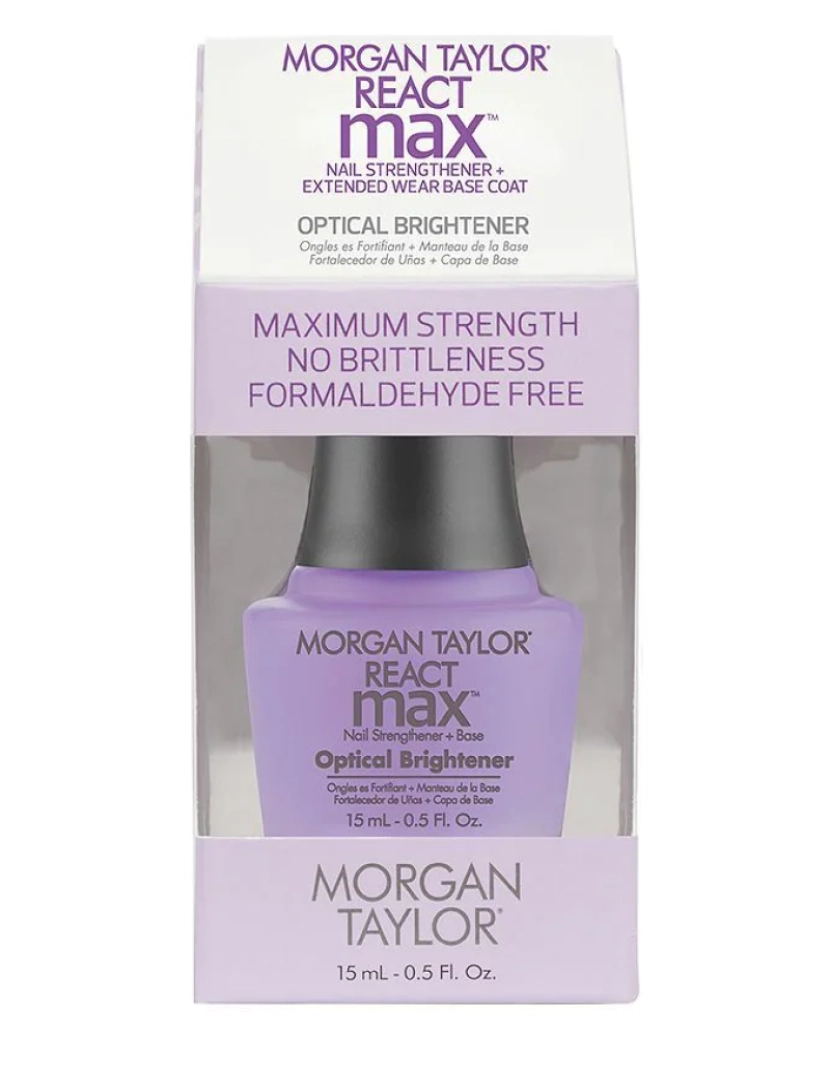 imagem de Nail Hardener Morgan Taylor React Max Brightener óptico 2-In-1 Base Coat (15 Ml)1