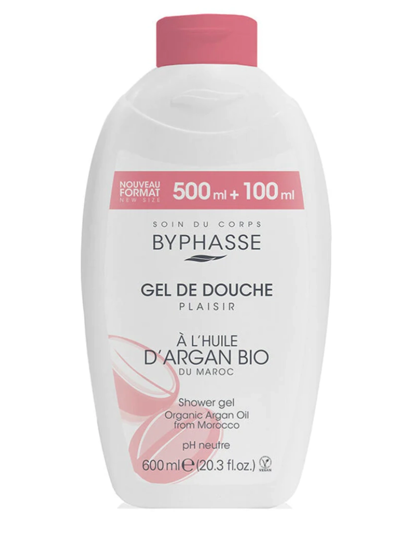 imagem de Duche Gel Byphasse Plaisir Argan Petróleo 600 Ml1