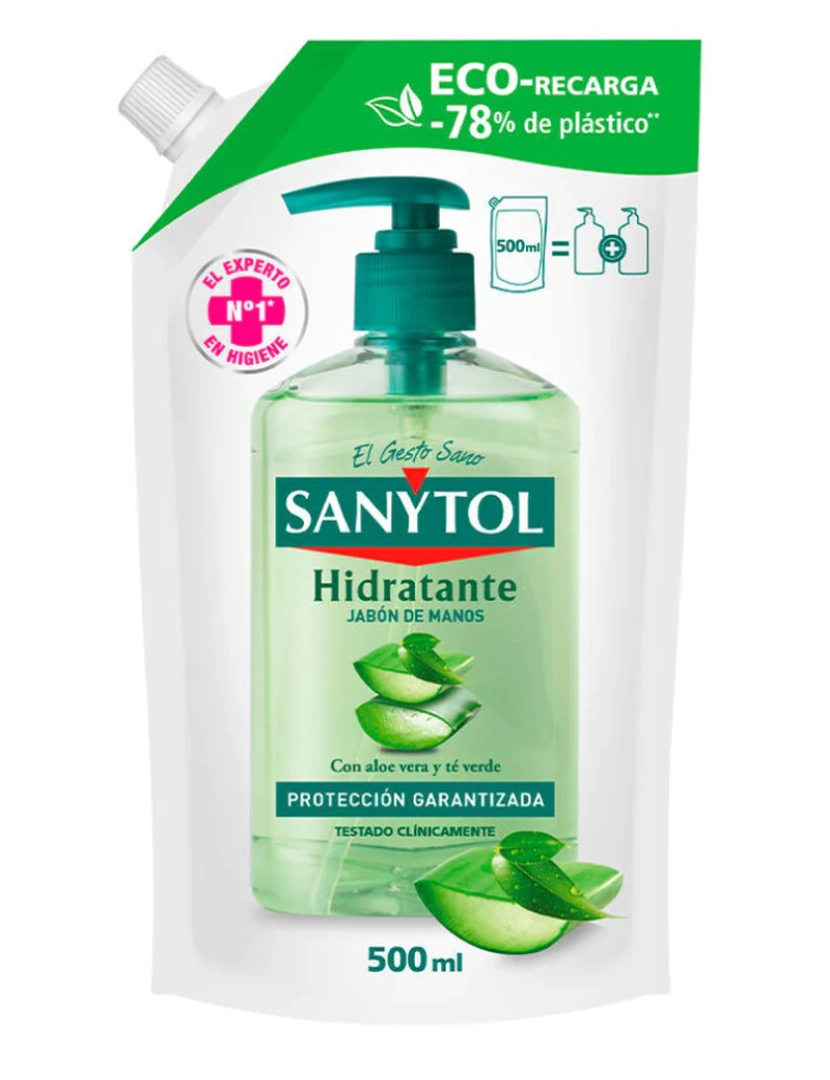 imagem de Mão Soap Sanytol substituição Aloe Vera 500 Ml1