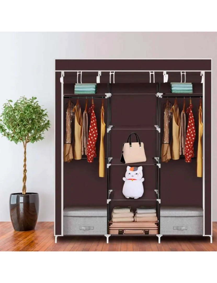 imagem de Guarda-roupa Tecido Nyana Home 170x150x45cm, 3 portas, 7 furos, 1 guarda-roupa5