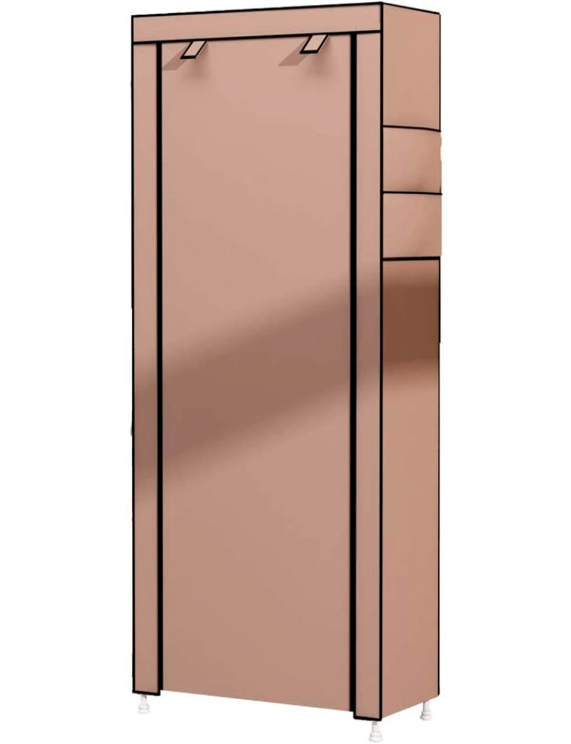 imagem de Sapateira de Tecido para Calçados com Porta Zip e Bolsos Laterais 160x88x30cm, 27 pares.2