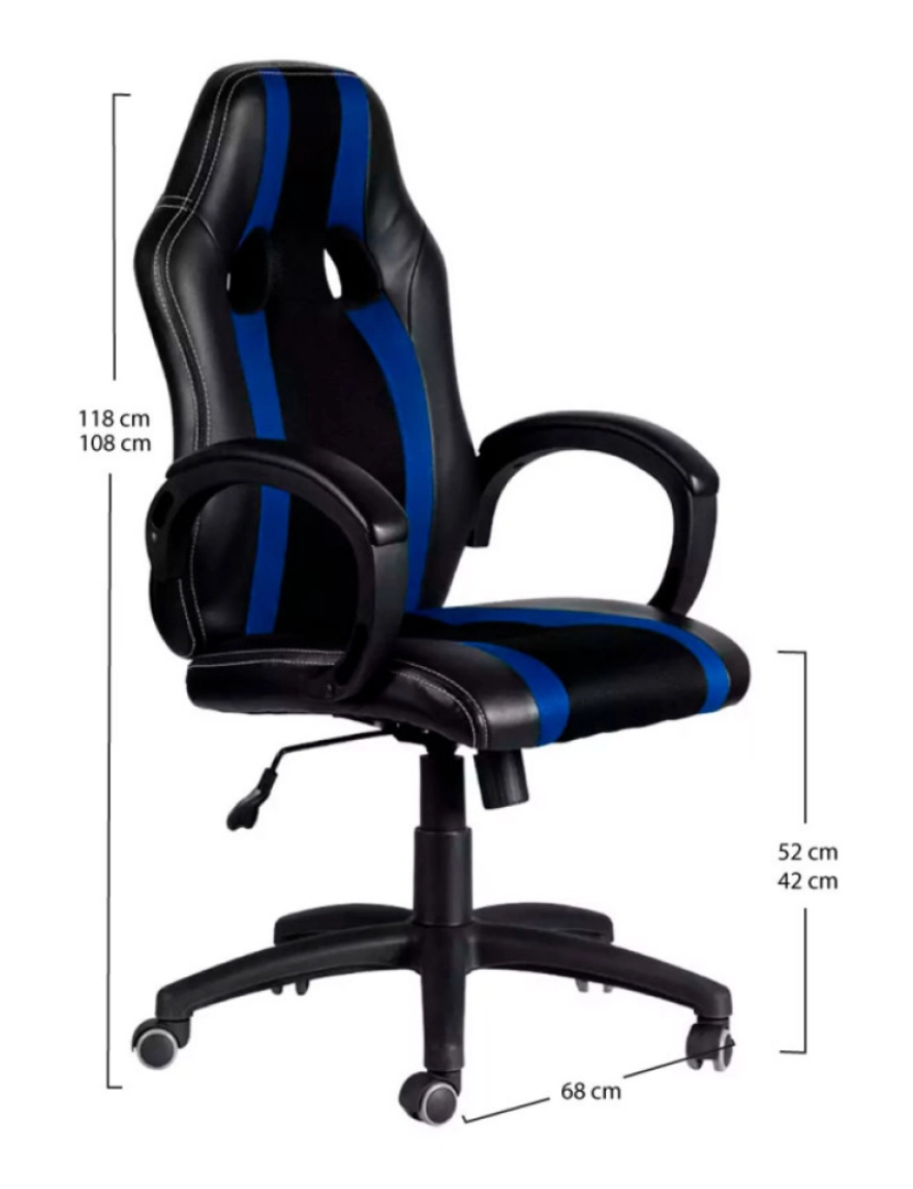 imagem de Cadeira Race - Azul e Preto2