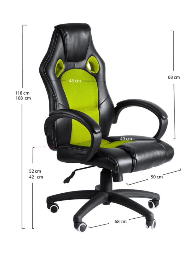 imagem de Cadeira Pro - Verde e Preto3