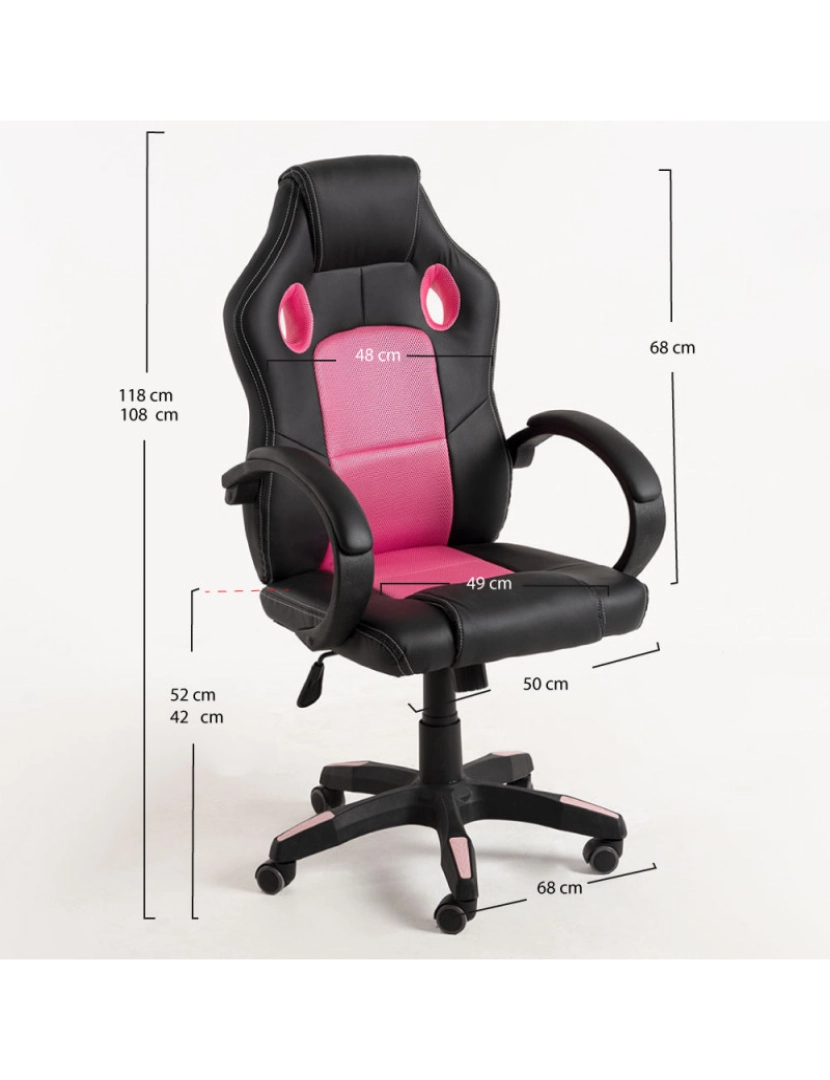 imagem de Cadeira Pro - Rosa e preto2