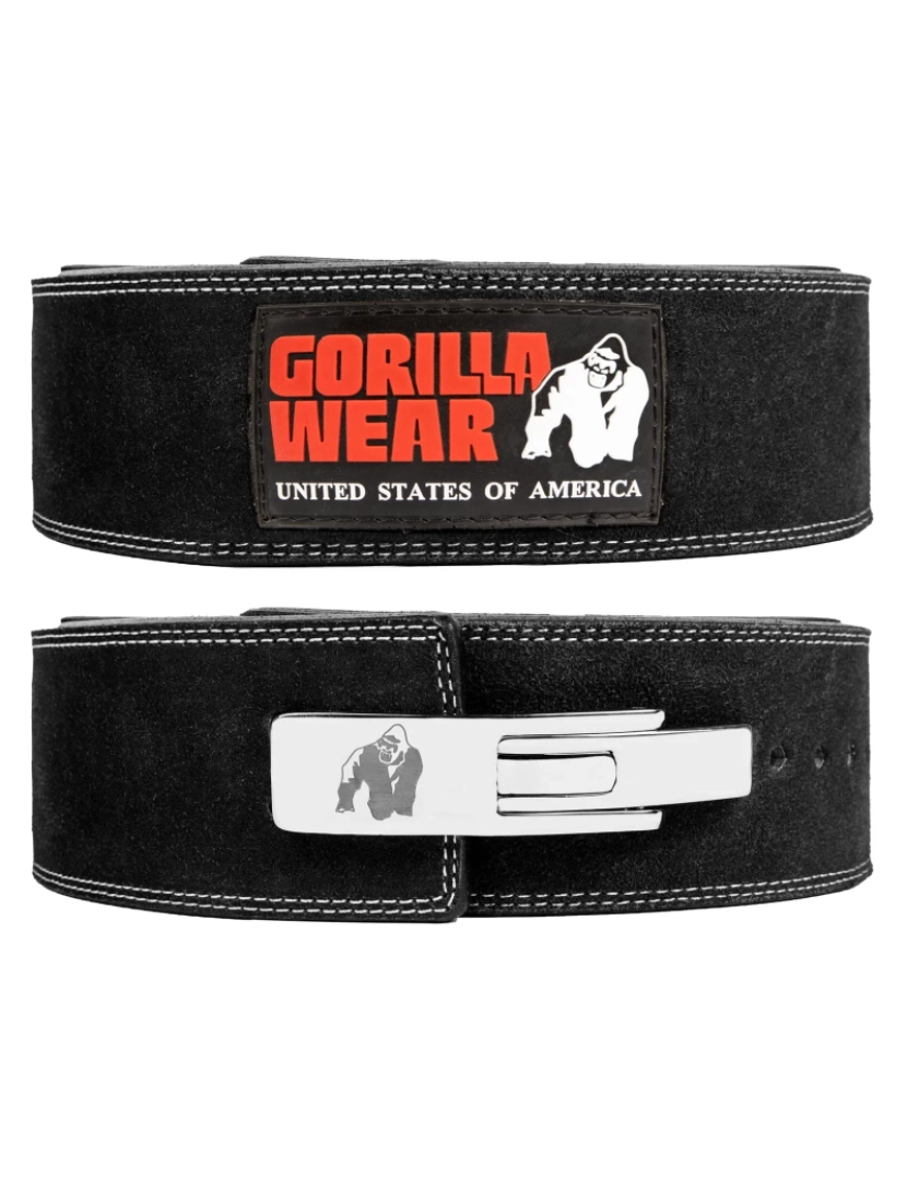imagem de Gorilla Wear Cinto de alavanca de couro de 4 polegadas - preto - S/M1