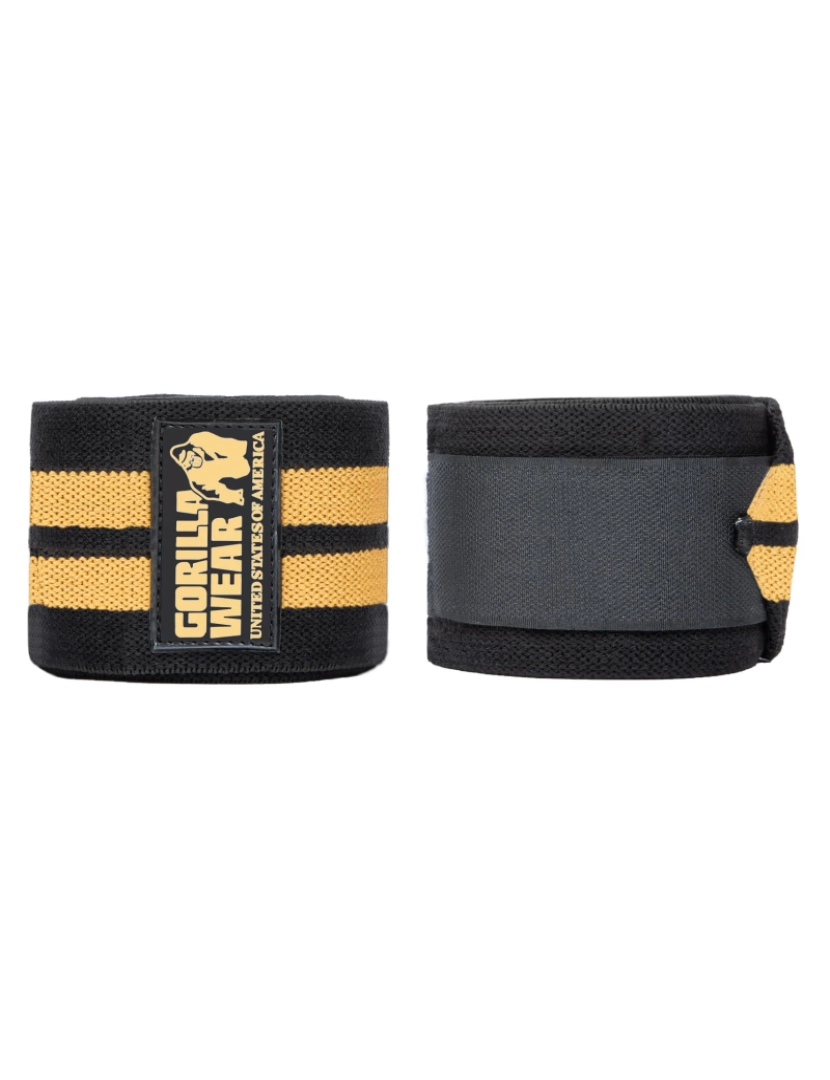 Gorilla Wear - Knee invólucros - preto/ouro - 200CM