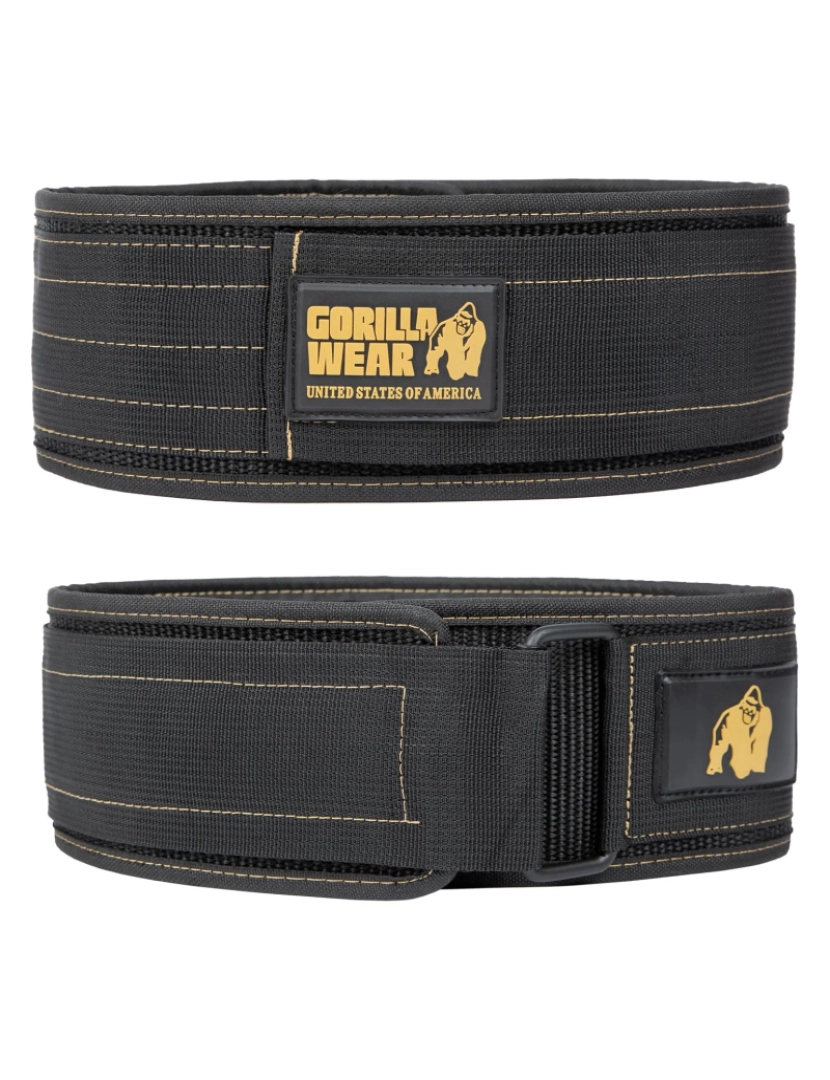 Gorilla Wear - Gorilla Wear Cinto de elevação de nylon de 4 polegadas - preto/ouro - S/M