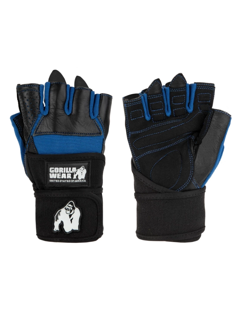 Gorilla Wear - Dallas braçadeira de pulso luvas - preto/azul - S